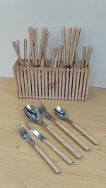 سرویس قاشق و چنگال 6 نفره برند C&S مدل پیرامید - Image 3