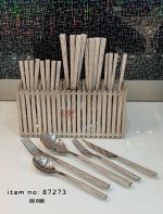 سرویس قاشق و چنگال 6 نفره برند C&S مدل پیرامید