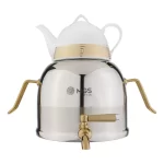 کتری استیل قوری چینی یراق طلایی مدل MGS - k41017 - Image 3