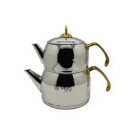 کتری و قوری استیل لوله دار یراق طلایی مدل MGS – k41014 - Image 2