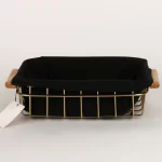 سبد مستطیل کوچک کف پارچه ای طلایی کد 20331