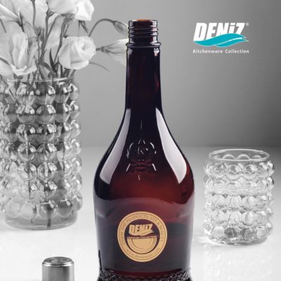 بطری رز قهوه ای با درب استیل دنیز