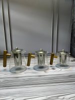 قوری پیرکس کف گرد دسته چوبی