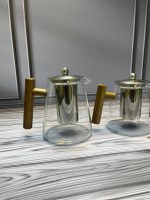 قوری پیرکس کف گرد دسته چوبی - Image 2