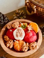 شمع ظرف میوه چوبی