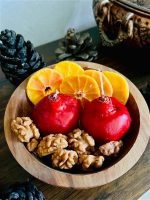 شمع ظرف میوه چوبی - Image 3