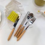 ست قاشق و چنگال غذاخوری دسته بامبو