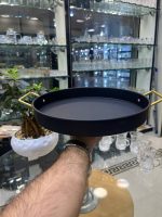 سینی گرد دسته دار مشکی