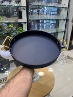 سینی گرد دسته دار مشکی - Image 2