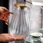 ست پارچ و 6 ليوان پیرکس طرح راه راه - Image 3