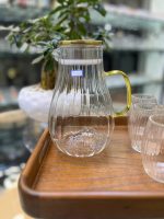 ست پارچ و 6 ليوان پیرکس طرح راه راه - Image 8