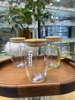 لیوان اسموتی دسته عسلی Deli