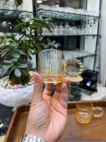 ست 6 عددی شات عسلی راه راه دسته مراریدی - Image 7