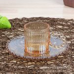 ست 6 عددی شات عسلی راه راه دسته مراریدی