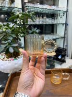 ست 6 عددی شات عسلی راه راه دسته مراریدی - Image 5