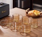 ست 6 عددی شات عسلی راه راه دسته مراریدی - Image 4