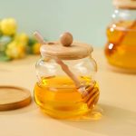 ظرف عسل دو طبقه  درب و زیره بامبو