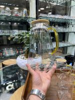 ست پارچ و 6 ليوان پیرکس طرح چند بعدی کف مربع - Image 5