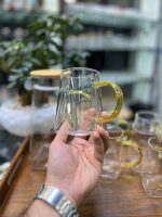 ست پارچ و 6 ليوان پیرکس طرح چند بعدی کف مربع - Image 4