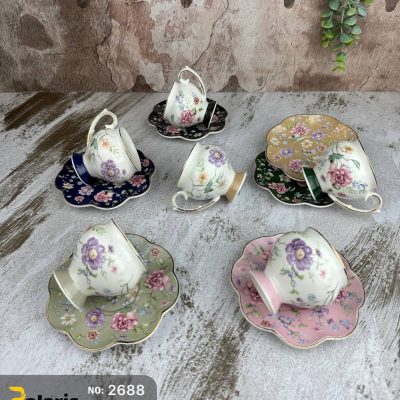ست قهوه خوری چینی گلدار پلاریس