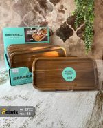 ظرف دسر مستطیل چوبی پلاریس