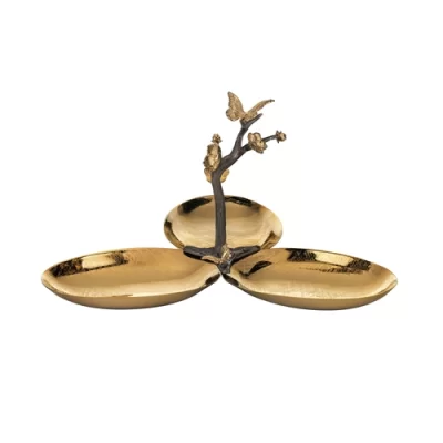 اردو خوری بیضی برنجی گلد کیش مدل دلاریس