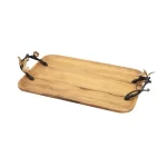 سینی مستطیل گلدکیش طرح باترفلای سایز بزرگ