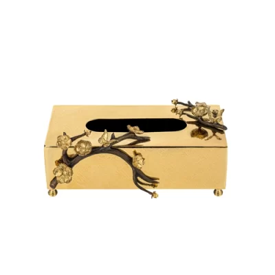 جای دستمال کاغذی برنجی گلدکیش مدل دلاریس