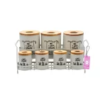 ست جای ادویه 7 پارچه B.V.K مدل درب چوب S_K کد 863416 - Image 3