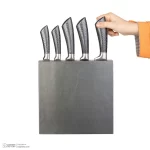 سرویس کارد 6 پارچه دسته مشکی طرح دار مگنتی GMZ - Image 2