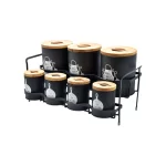 ست جای ادویه 7 پارچه B.V.K مدل درب چوبی کد 863261 - Image 2