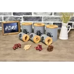 ست جای ادویه 7 پارچه B.V.K مدل درب چوب کد 863215 - Image 2