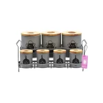 ست جای ادویه 7 پارچه B.V.K مدل درب چوب کد 863215 - Image 4