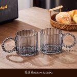 ليوان 6 تايي دسته مرواريدی راه راه دودی DELI