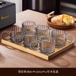 ليوان 6 تايي دسته مرواريدی راه راه دودی DELI - Image 5