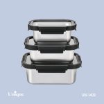 ظرف نگهدارنده سه تیکه استیل درب شیشه ای یونیک کد UN-1409 - Image 3