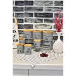 ست جای ادویه 7 پارچه B.V.K مدل درب چوب کد 863415