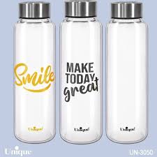 بطری آب شیشه ای با درب استیل 1230 میل یونیک