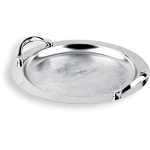 سینی استیل گرد کوچک طرح دار فریم ساده دسته کد صفر کروم دیاکو کد 304p