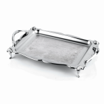 سینی استیل مستطیل کوچک طرح دار پایه دار فریم سانا دسته کد صفر کروم دیاکوکد 500/5P