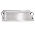 سینی استیل مستطیل کوچک طرح دار فریم النا دسته کد صفر کروم کد 400P