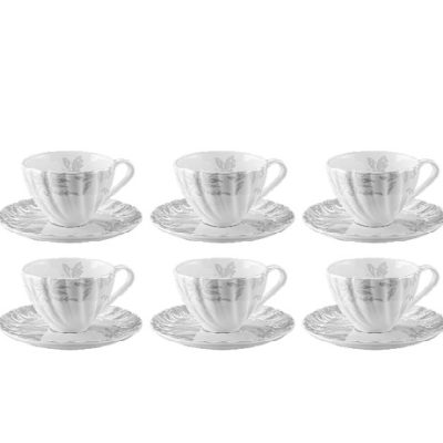 ست چایخوری 12 پارچه گلدکیش طرح الینا نقره ای