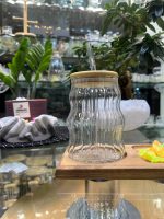 لیوان اسموتی درب بامبو راه راه - Image 2