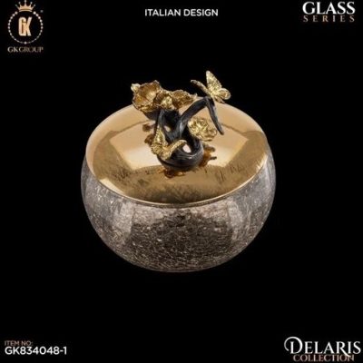 شکلات خوری درب دار سایز کوچک گلدکیش مدل دلاریس