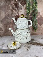 کتری و قوری لعابی طرحدار پلاریس - Image 3