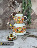 کتری و قوری لعابی طرحدار پلاریس - Image 6