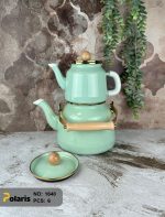 کتری و قوری لعابی رنگی پلاریس - Image 3