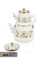 کتری و قوری لعابی طرحدار ترک پلاریس - Image 8