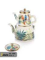 کتری و قوری لعابی طرحدار ترک پلاریس - Image 2