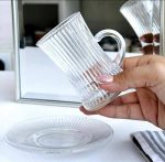 فنجان نعلبکی 6 تایی طرح ونیز 100میل Deli - Image 3